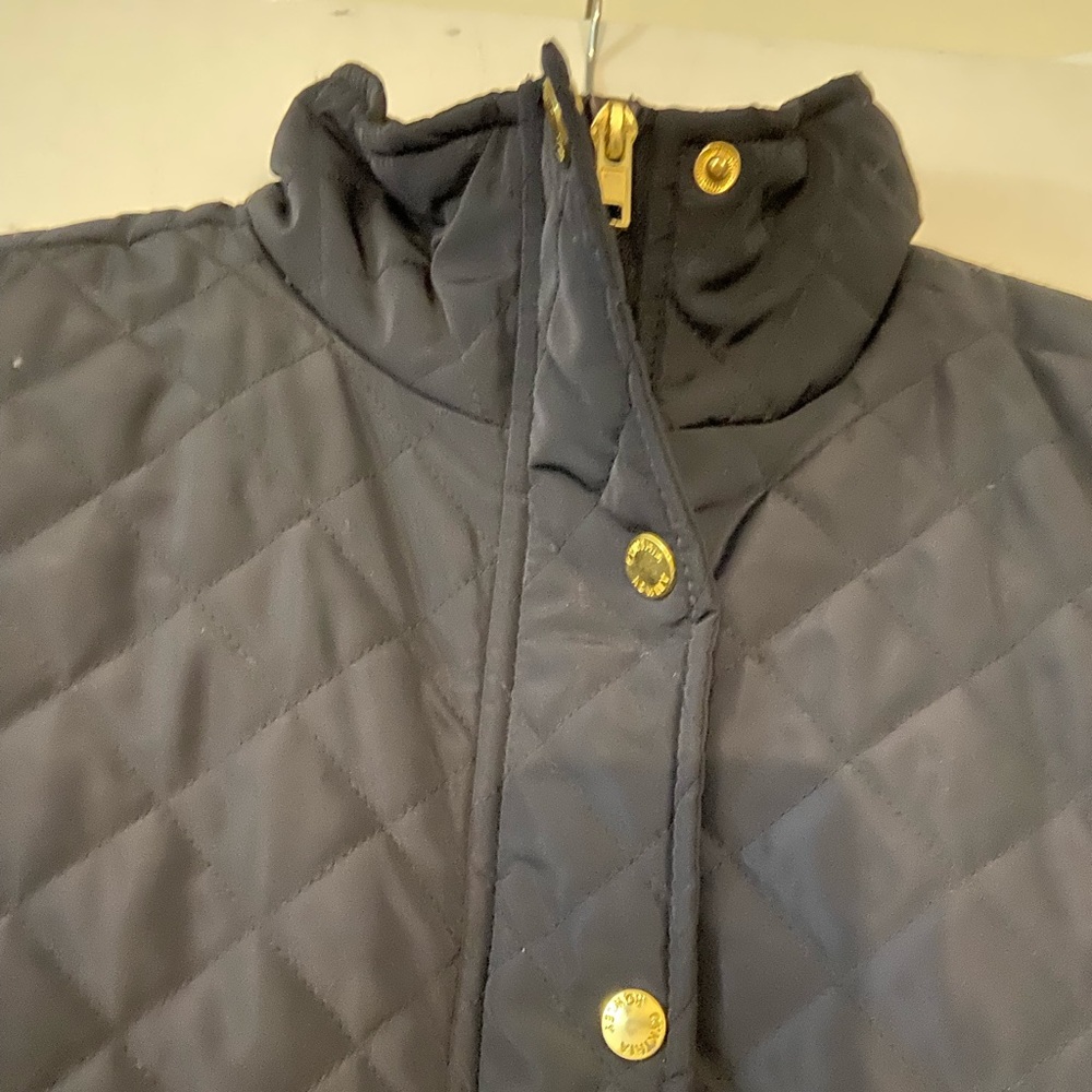Vest-women’s blue quilted with gold buttons.Cynthia Rowley.SZ large - Picture 7 of 10